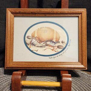 Framed small sports Pic with Religion Saying